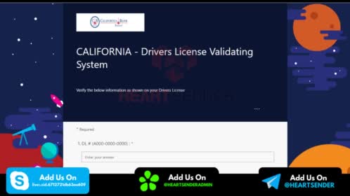 California - Drivers License Validating System Scam page
